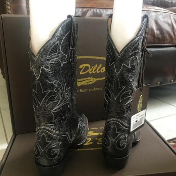 J.B. Dillion Stone Wash Cowboy Boots - Picture 2 of 8